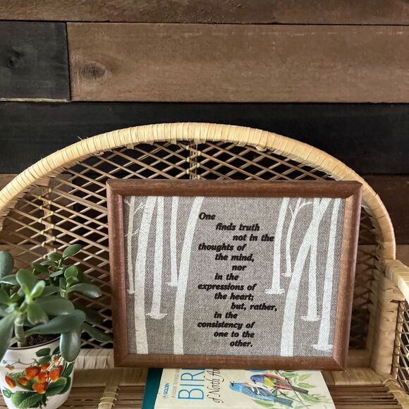 Vintage 1980’s Hand Stitched Wood Framed Qoute - Love Friendship Relationship - Picture 9 of 9